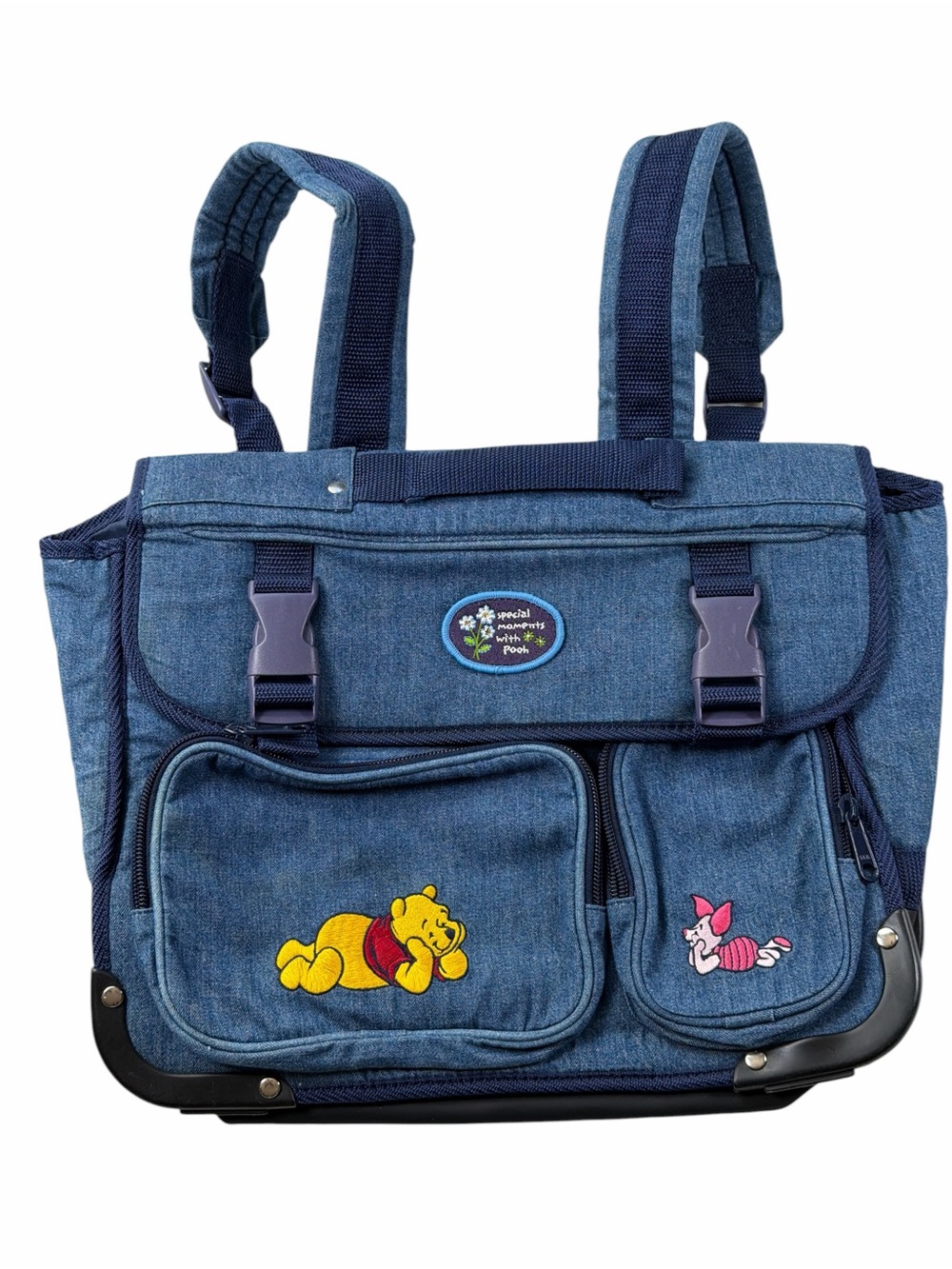 Vintage Disney Store Exclusive Blue Denim Backpack Winnie the Pooh